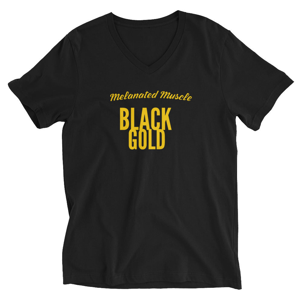 Melanated Muscle Unisex Short Sleeve V-Neck T-Shirt