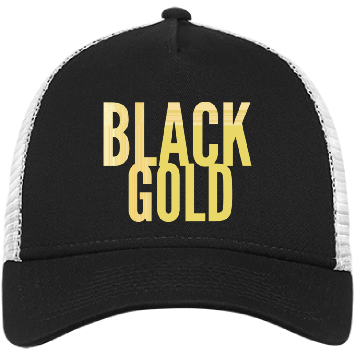 Black Gold Embroidered Snapback Trucker Cap