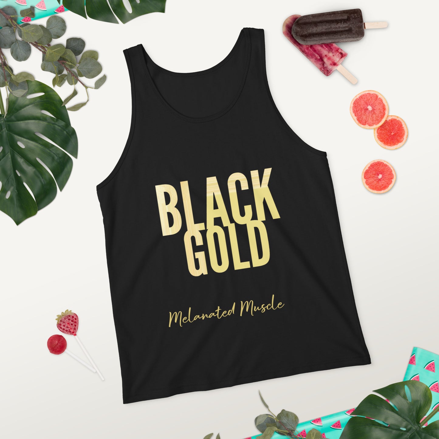 BLACK GOLD Melanated Muscle Unisex Tank Top