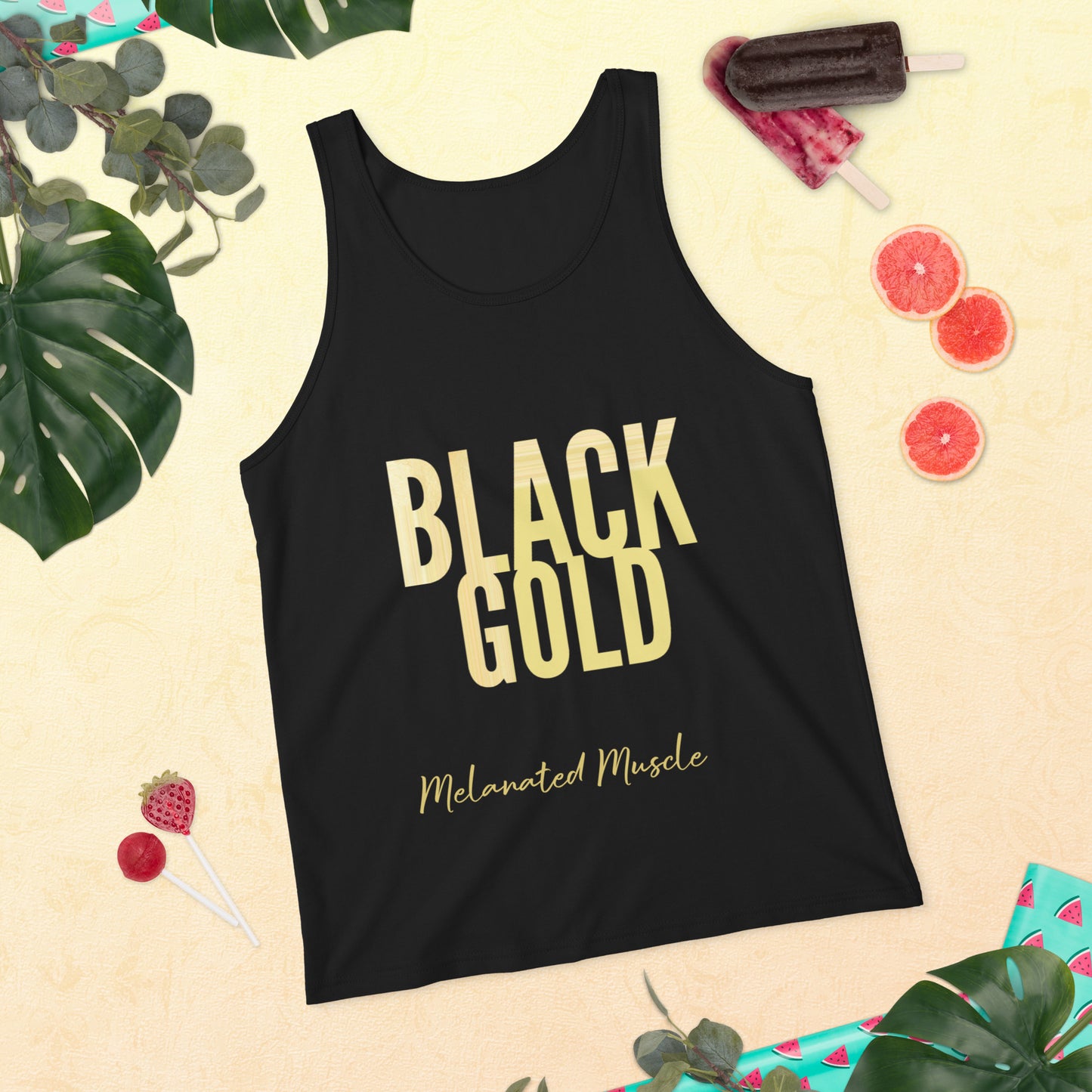 BLACK GOLD Melanated Muscle Unisex Tank Top