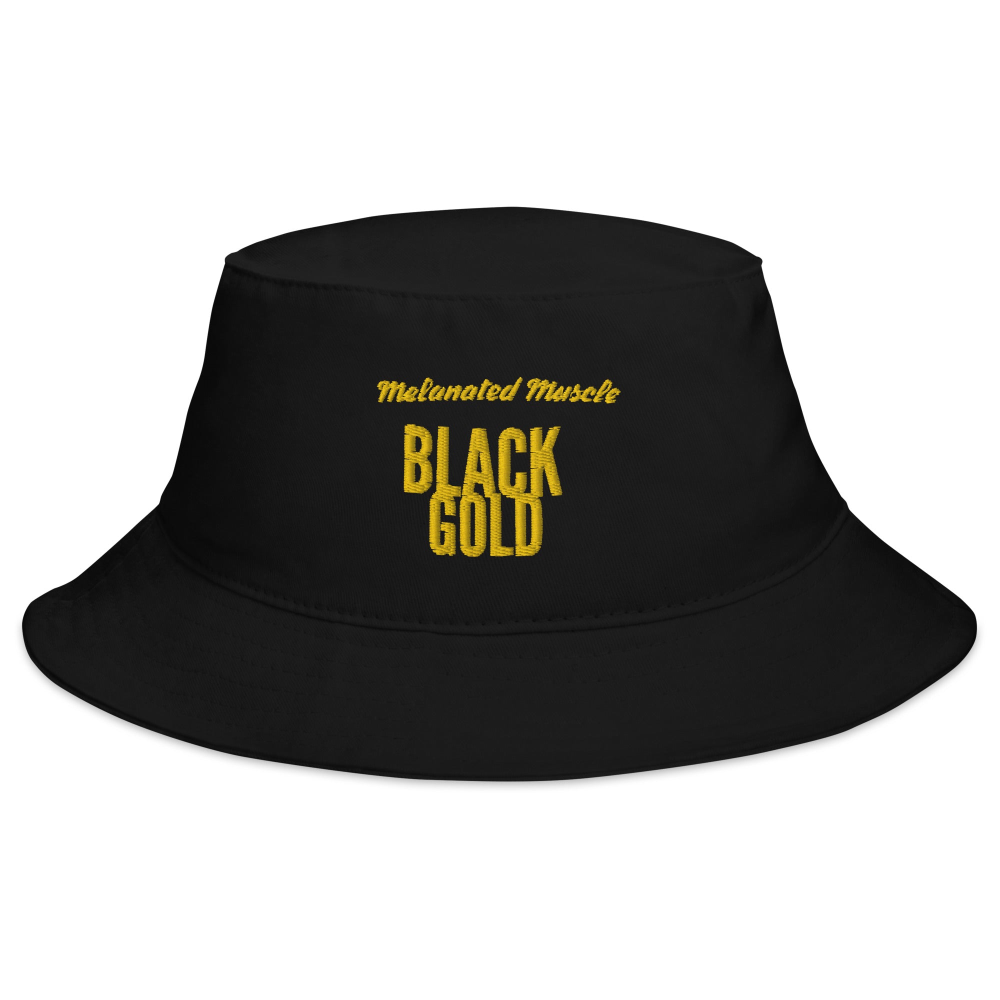 Melanated Muscle Black Gold Bucket Hat