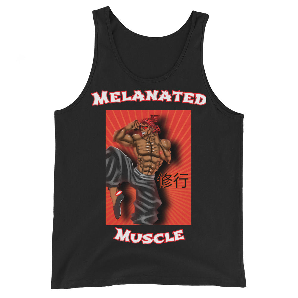 Melanated Muscle Training Arc Anime Themed Tank Top