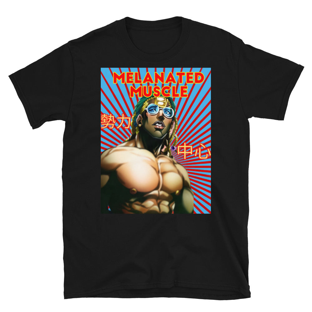 Melenated Muscle Power Heart Anime Themed Short-Sleeve  T-Shirt