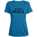 Melanated Muscle Ladies' Heather Scoop Neck Performance Tee