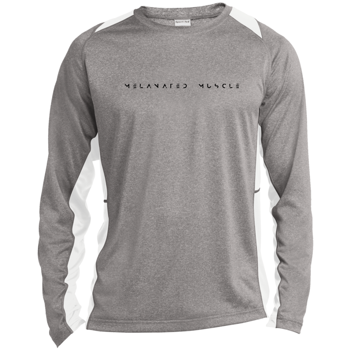 Melanated Muscle Long Sleeve Heather Colorblock Performance Tee