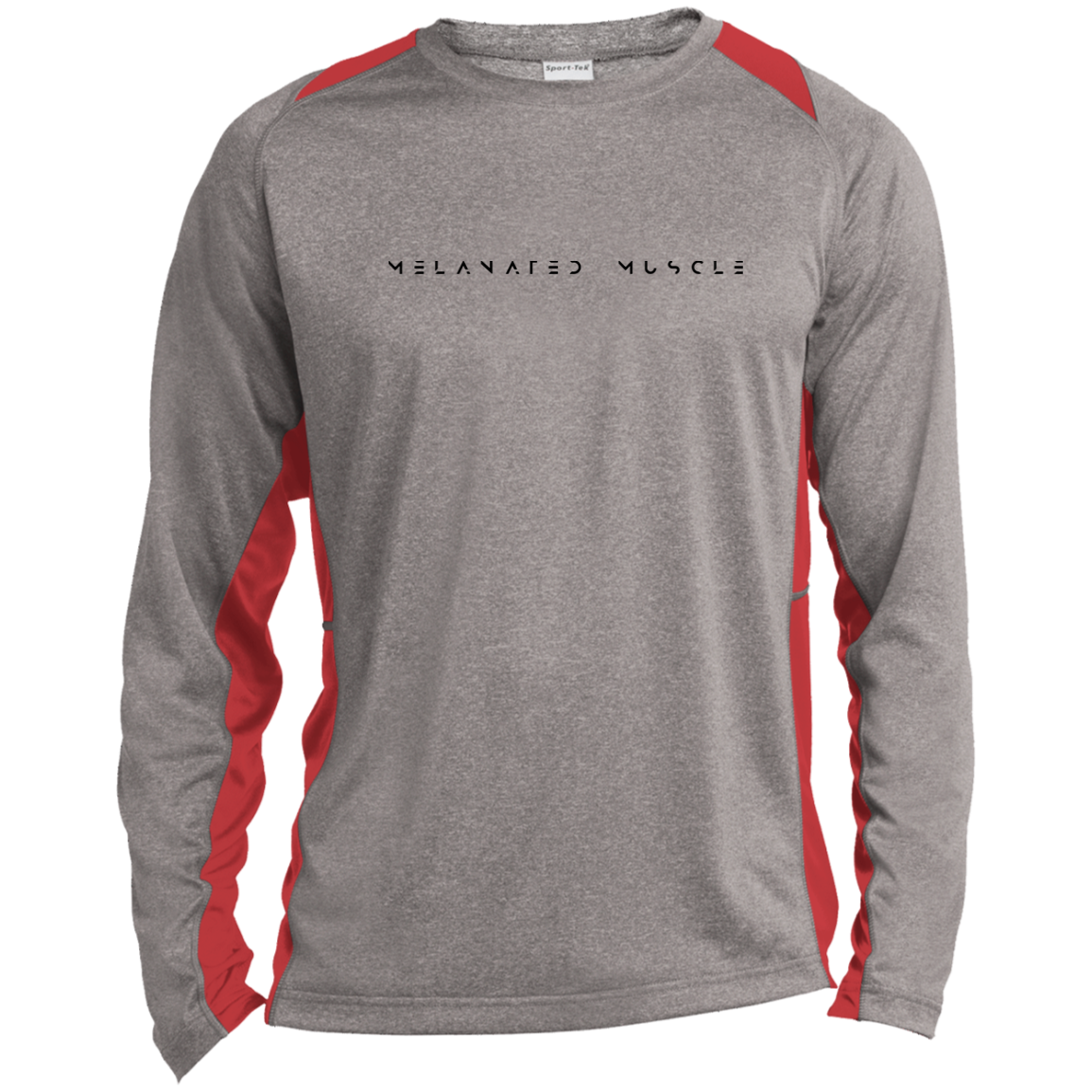 Melanated Muscle Long Sleeve Heather Colorblock Performance Tee