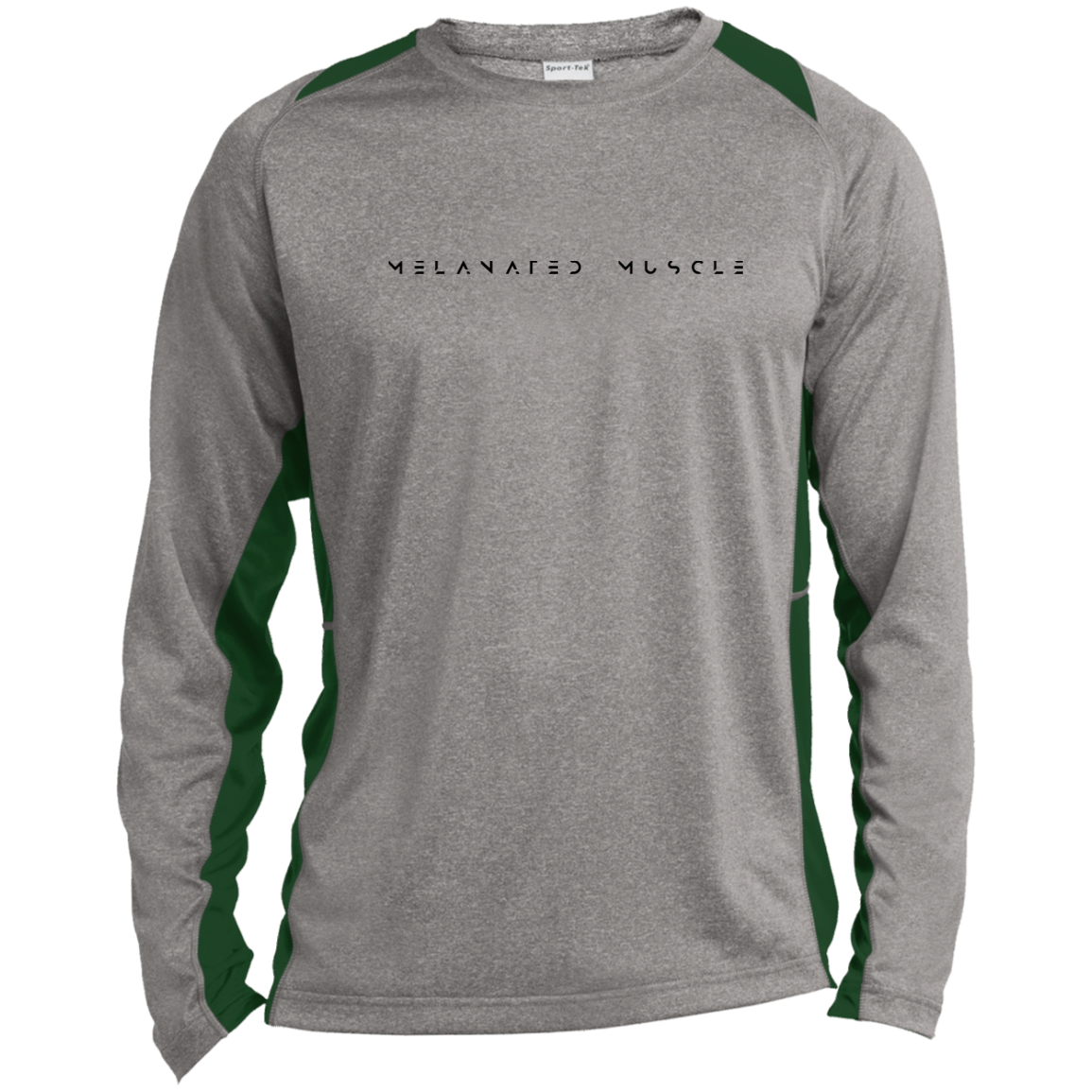 Melanated Muscle Long Sleeve Heather Colorblock Performance Tee