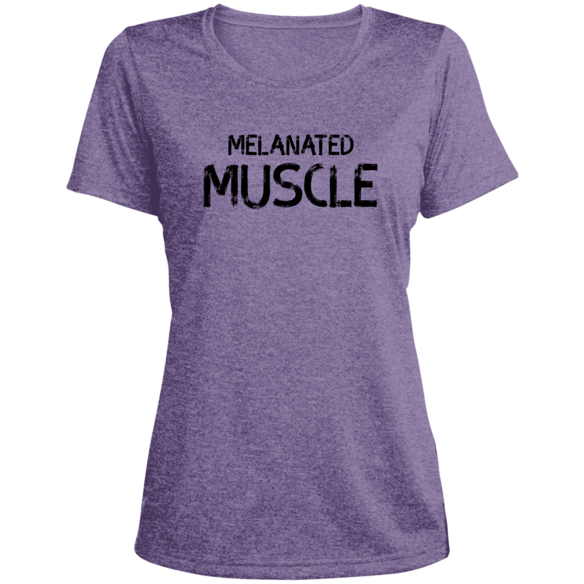 Melanated Muscle Ladies' Heather Scoop Neck Performance Tee